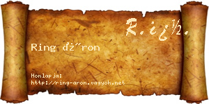 Ring Áron névjegykártya